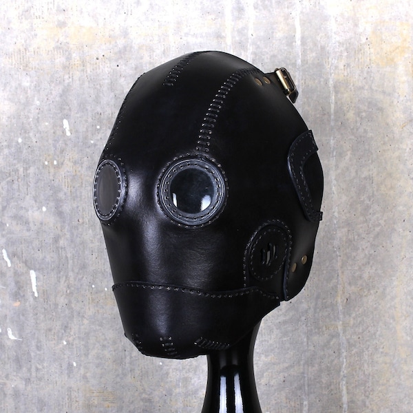 Full Face Leather Mask, Post apocalyptic Mask, BDSM mask, Bondage mask, BDSM restraints, Halloween costume, Cosplay mask