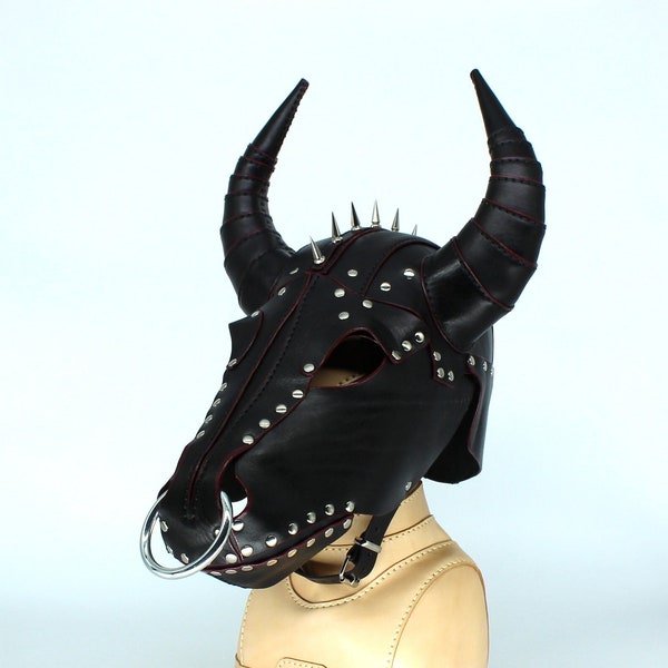 Leather minotaur mask, bull mask
