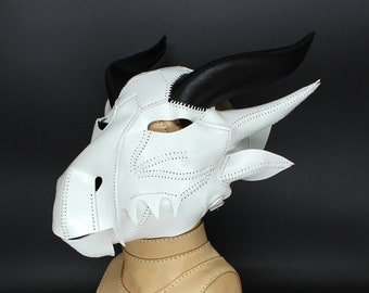 Leather full face dragon mask