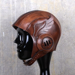 Handmade Leather Steampunk Aviator Cap: Cosplay Flight Helmet