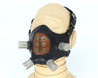 Máscara de couro para motociclista, fantasia de motociclista steampunk