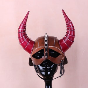 Leather Viking Helmet, Horned Helmet