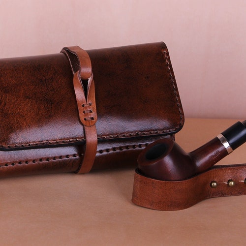 Leather Pipe Case, Pipe shops Roll, Pipe Pouch, Pipe Bag