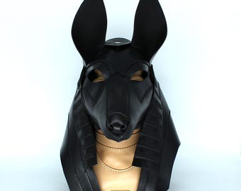 Anubis leather jackal mask