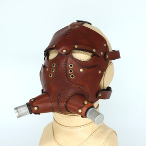 Handmade Leather Steampunk Mask: Biker Motorcycle Costume