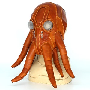 Leather Cthulhu mask, octopus hood