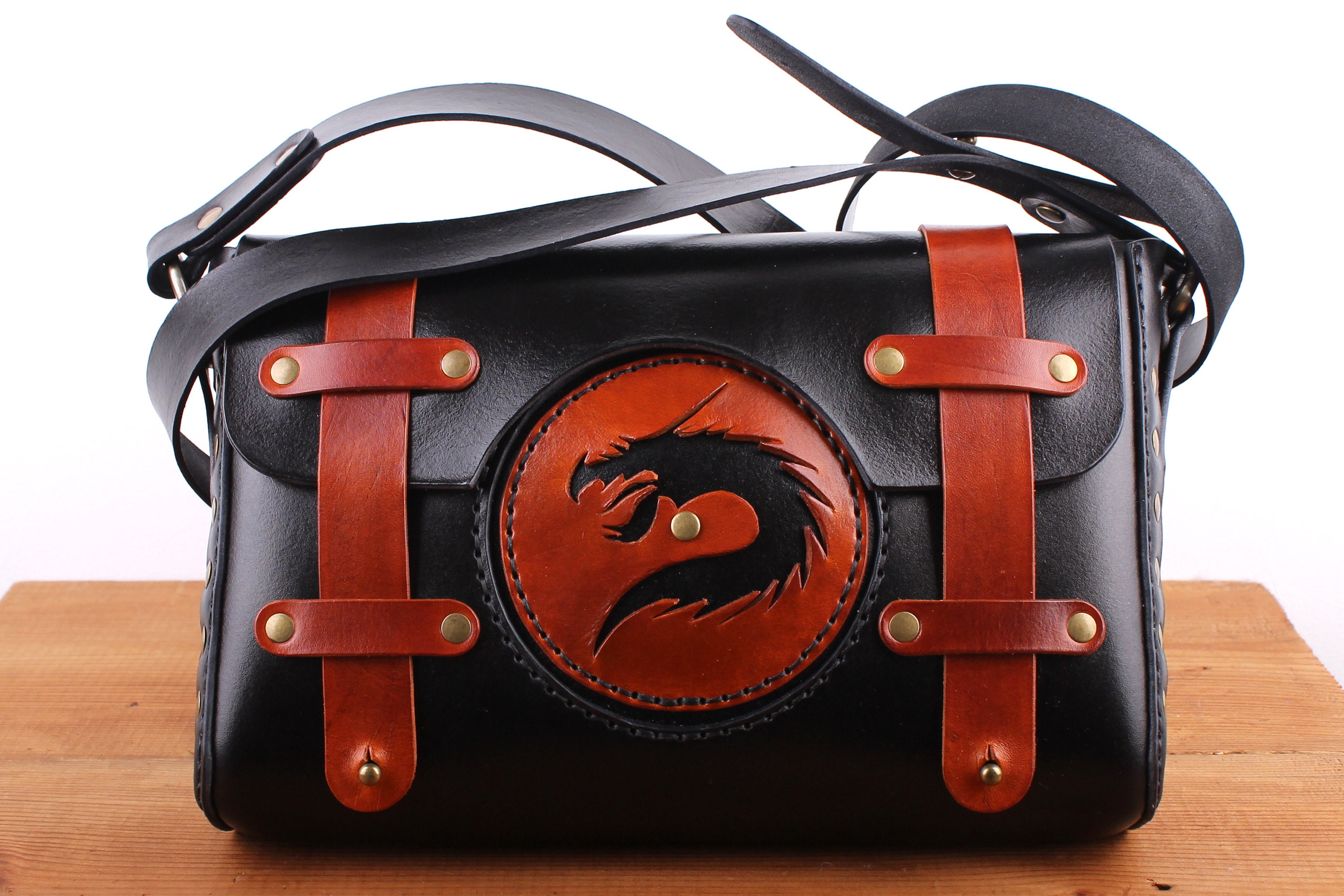 Dragon Messenger Bag Black Crossbody Bag Briefcase Bag Etsy