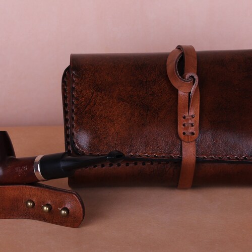 Leather Pipe Case, Pipe shops Roll, Pipe Pouch, Pipe Bag