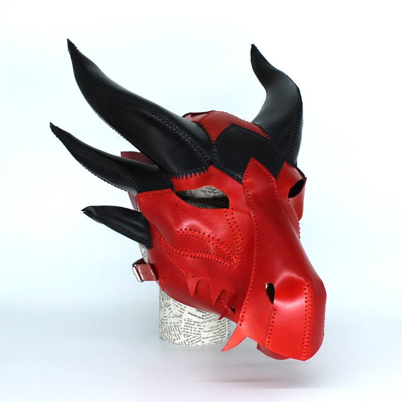 Leather Steampunk Dragon Mask Etsy