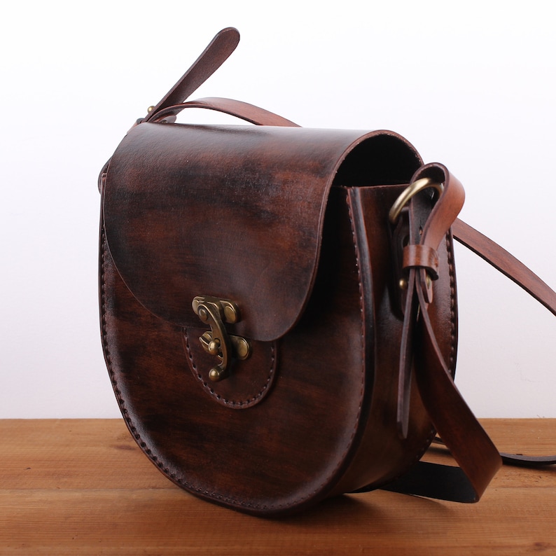 Ladies Leather Hand Bag Leather Purse Brown Handbag Purse Etsy UK