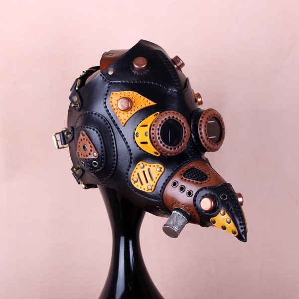 Plague doctor mask, Steampunk mask, Postapocalyptic Mask, Leather face mask, Halloween costume