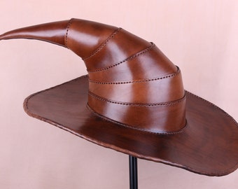 Leather Handmade Wizard Hat, Witch Hat - Etsy