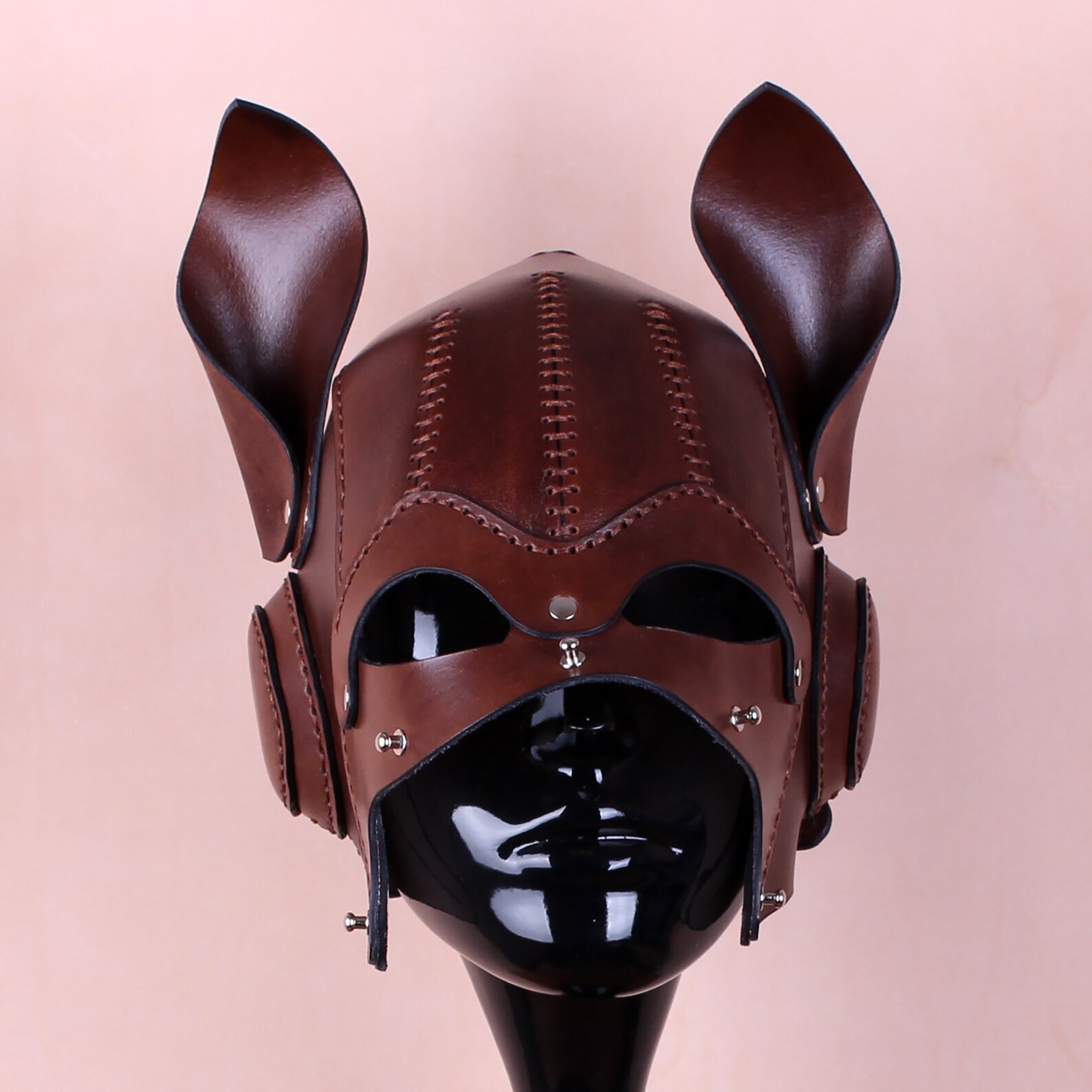Leather Dog Mask Puppy Play Hood Etsy