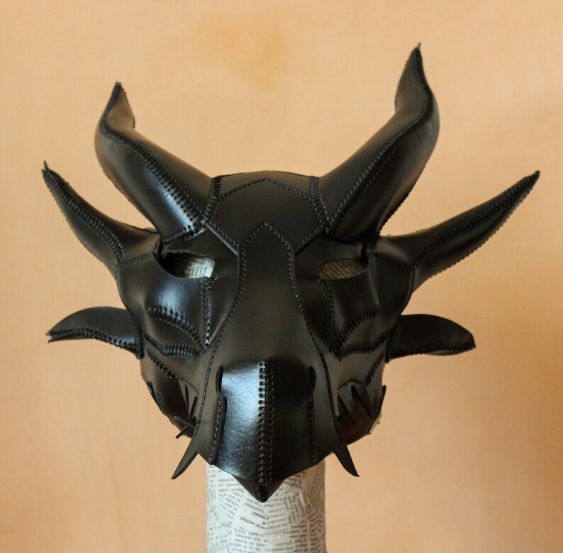 Leather Steampunk Dragon Mask Etsy