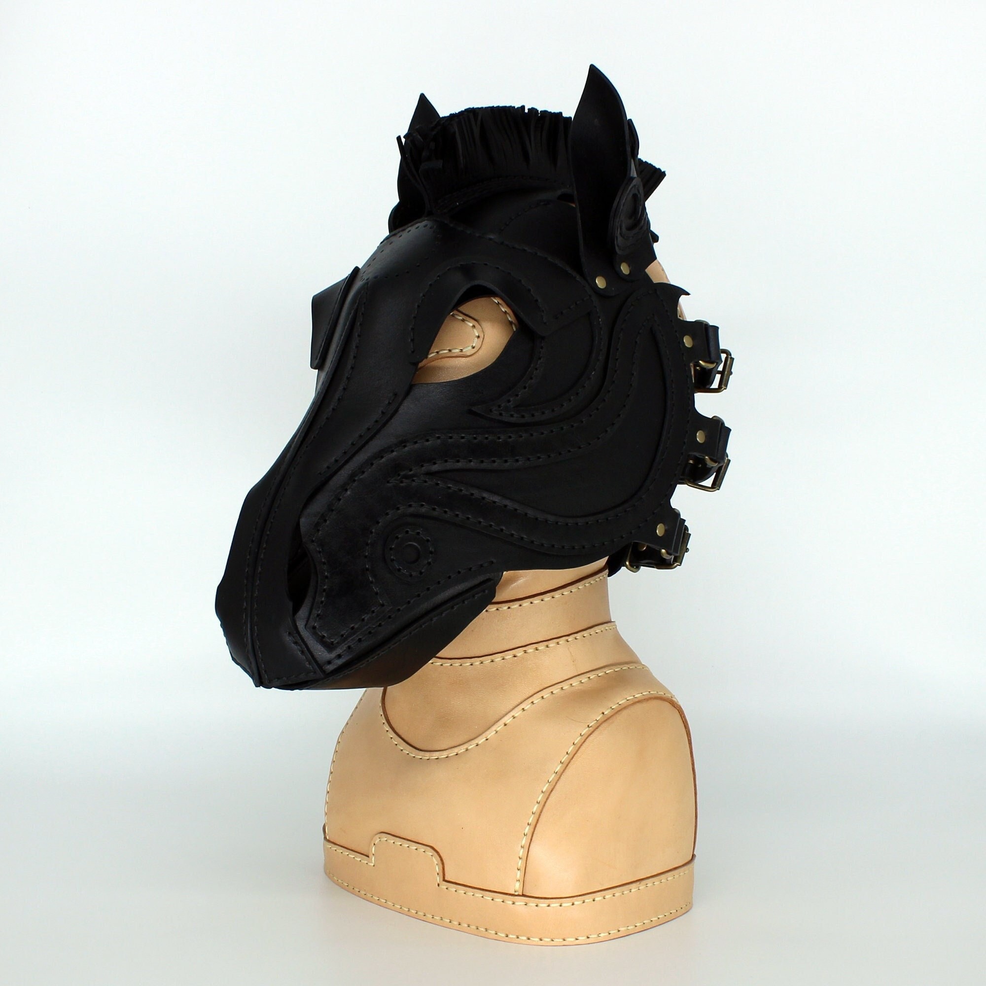 Leather Horse Mask, Pet Play Mask - Etsy