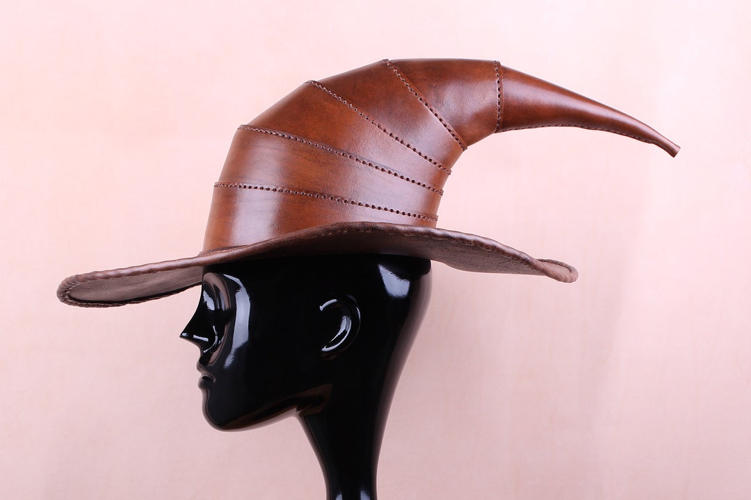 Leather Handmade Wizard Hat, Witch Hat - Etsy