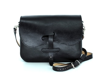 Messenger Bag Violin, Black Crossbody Bag, Briefcase Bag, Leather Purse, Shoulder Bag, Leather Satchel
