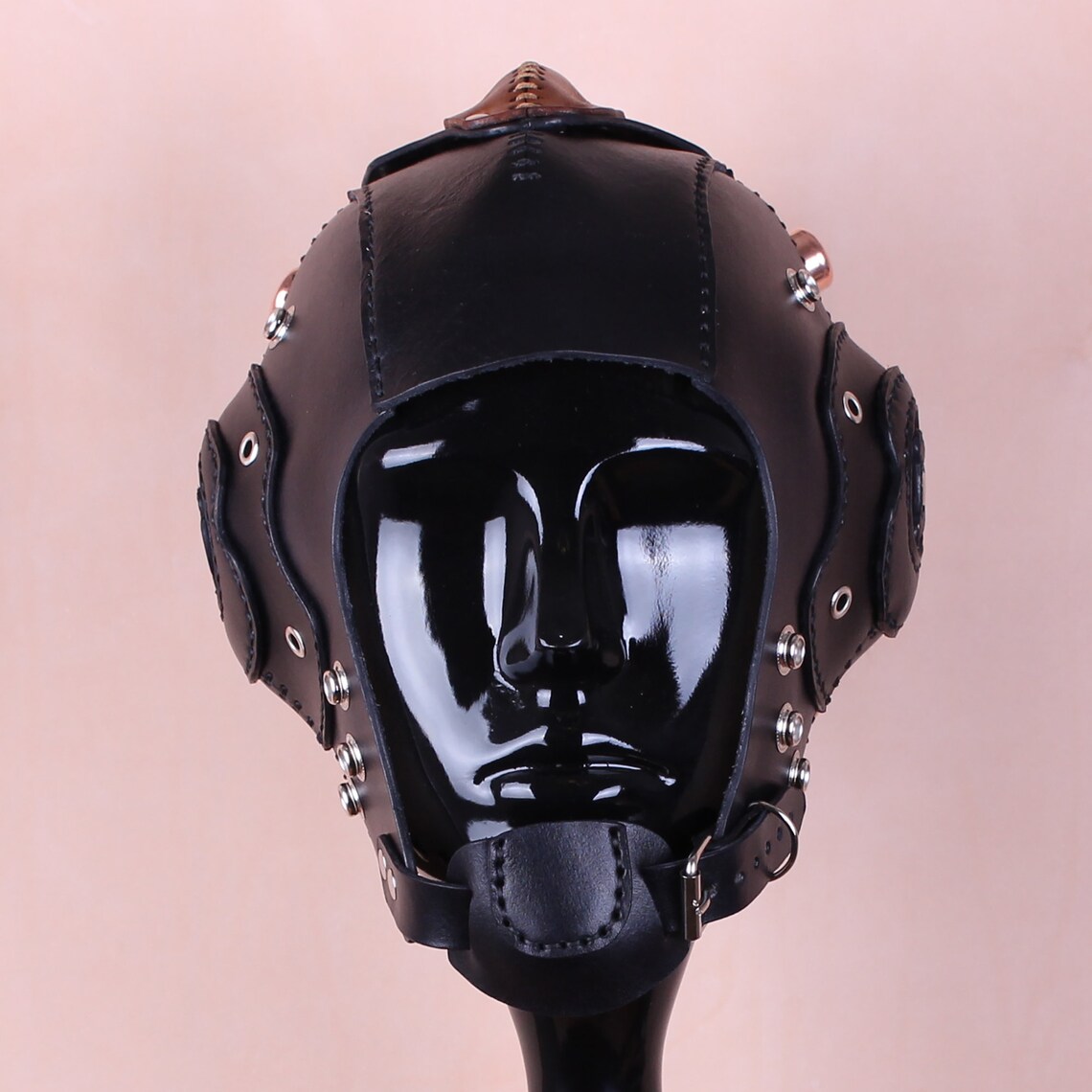 Steampunk Leather Helmet Mask Motorcycle Leather Mask Biker Etsy