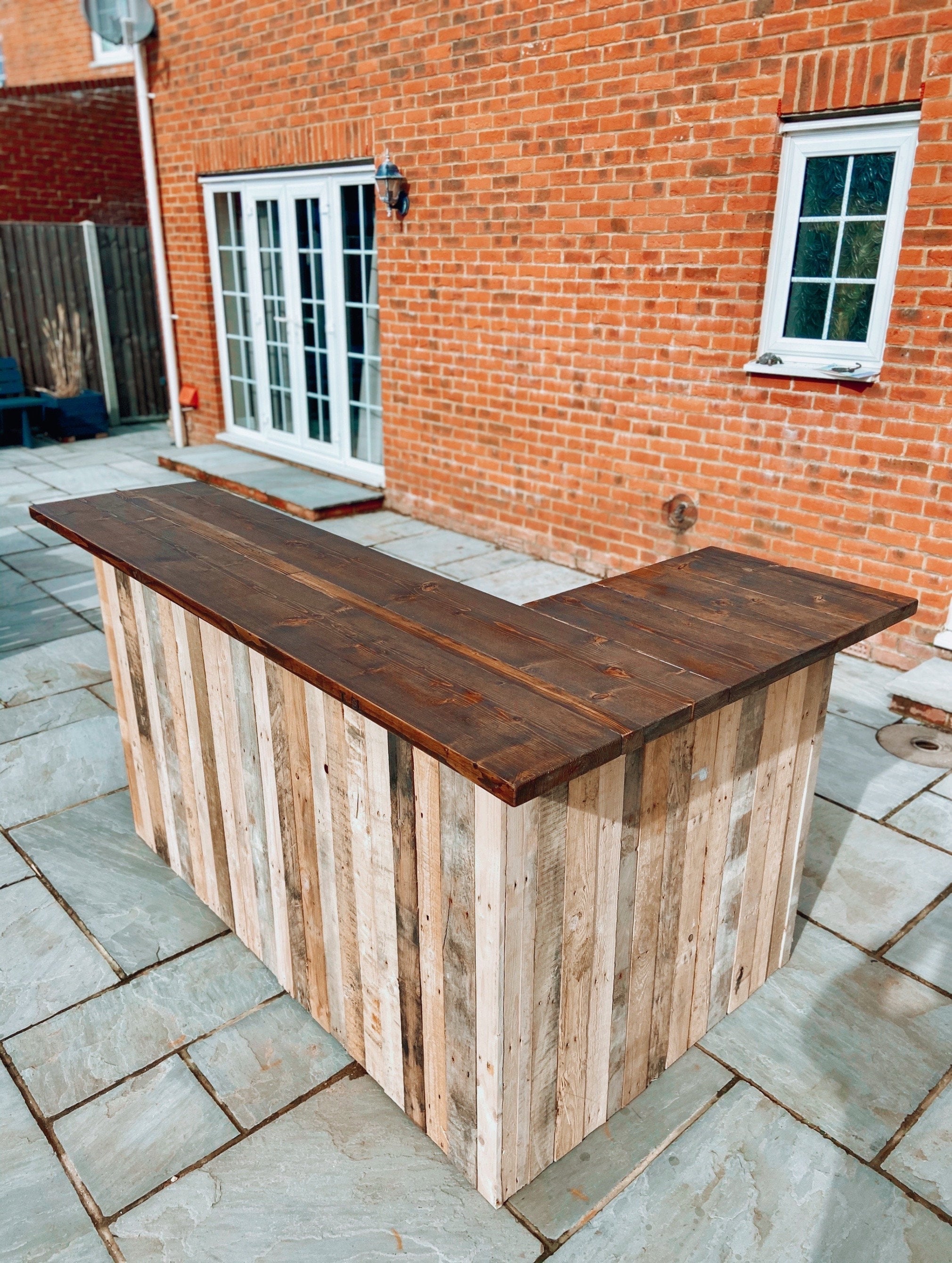 Reclaimed Wood Outdoor Bar Scaffold Board Top Interior Etsy