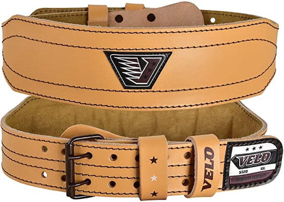 Gold s gym leather weight lifting belt with padded deals back support