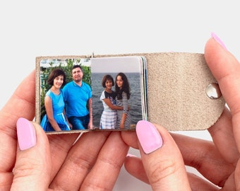 Personalized Leather Photo Keychain  - Personalized Gifts for Mom from Daughter, Mothers Day Gift from Daughter, for Grandma