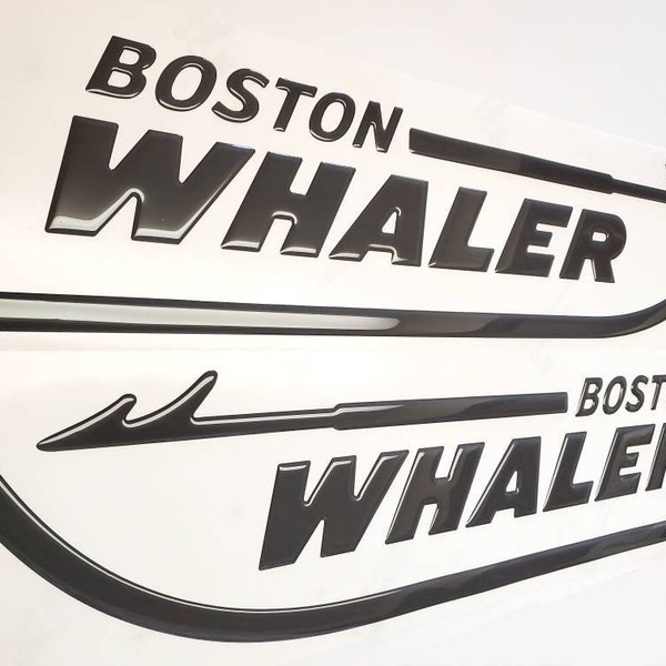Boston Whaler Boat Emblem Domed Boat Decals Stickers (Set)