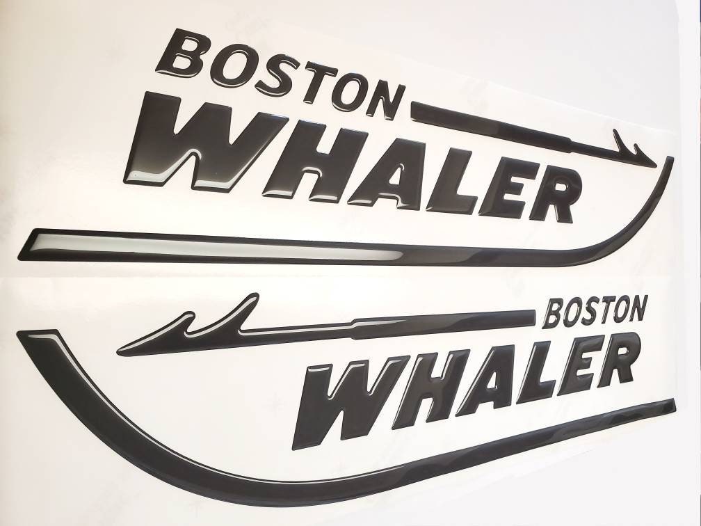 Boston Whaler Boat Emblem Domed Boat Decals Stickers (set) - Etsy