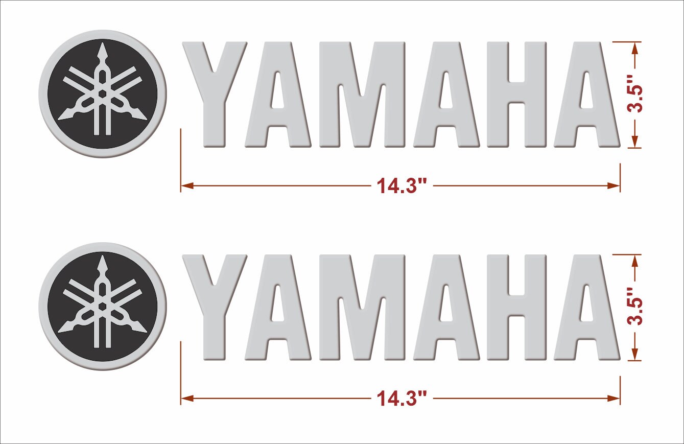 Pro_Bikery Yamaha Chrome Silver Emblem & Badge Kit – 6.75” 3D Letters + 2.125” Logo Decals, 5mm Thick