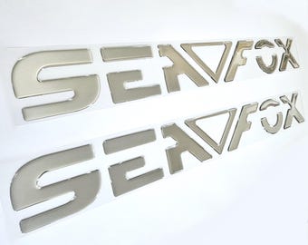 Sea Fox Boat Emblems  Chrome Domed Decals Stickers (Set)