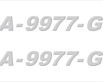 Nautic Star Font Boat Registration Numbers Decals Domed  Stickers (Set)