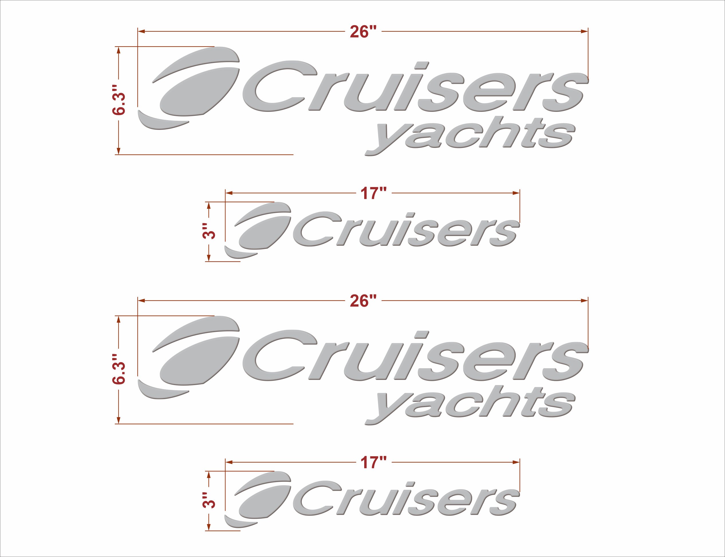 Cruisers Yachts Emblem Boat Domed Decals Stickers set Etsy
