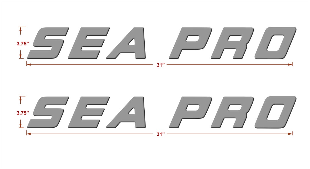 Sea Pro Boat Emblem Domed Boat Decals Stickers set Etsy