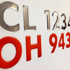 Boat Registration Numbers Decals Stickers Domed  (Set)