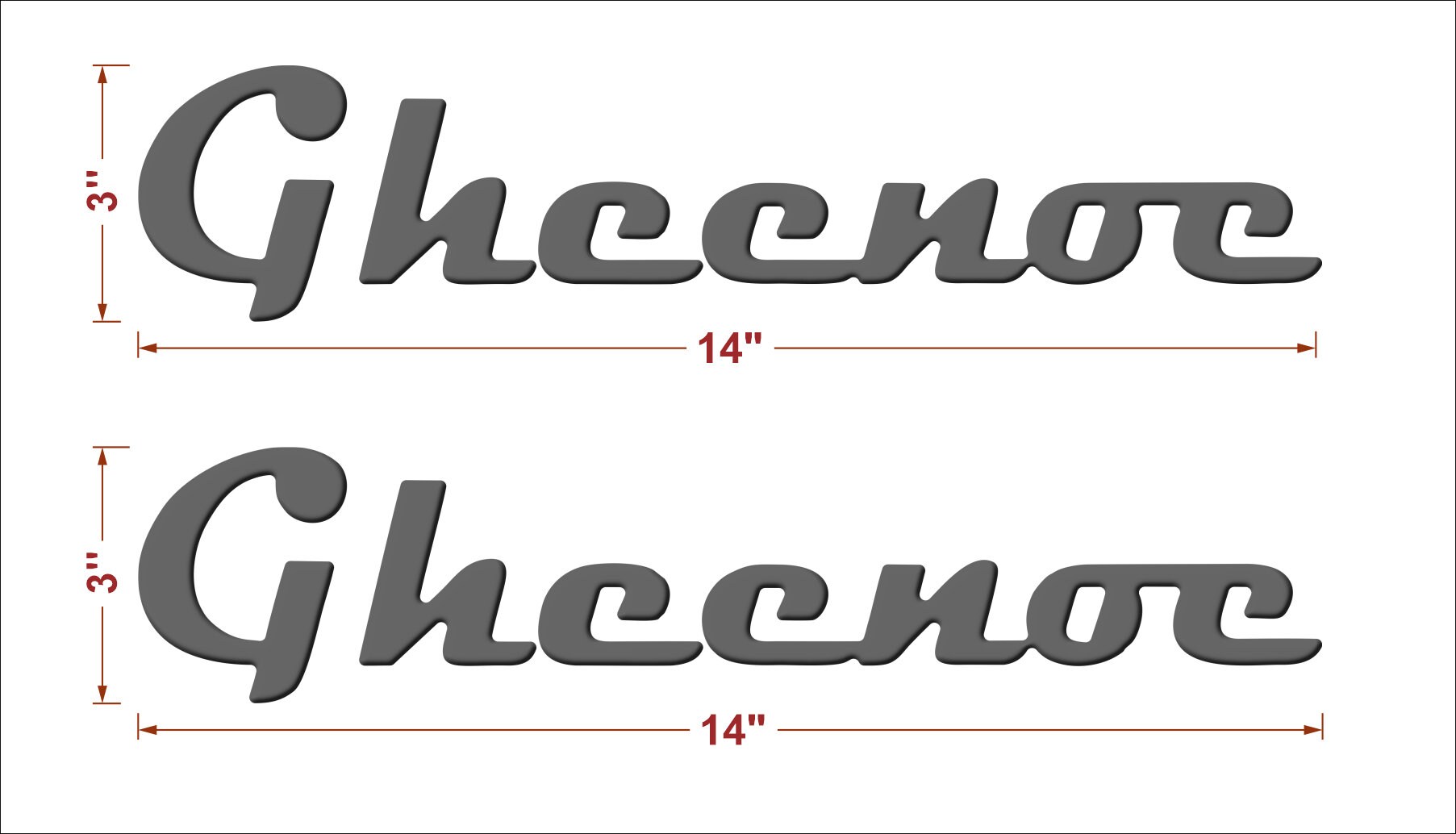 Gheenoe Boat Emblems Domed Boat Decals Stickers set 