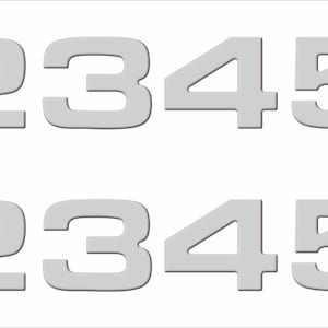 Custom Tidewater / Stingray Font Boat Registration Numbers Domed Decals Stickers (Set)
