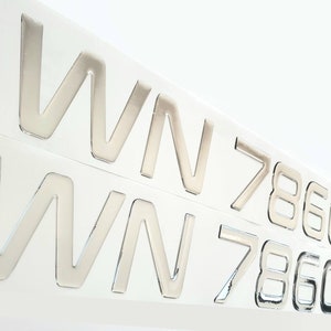 Registration Numbers Domed Decals Stickers (Set)