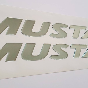 Mustang Boat Emblems Domed Decals Logo Stickers Chrome (Set)