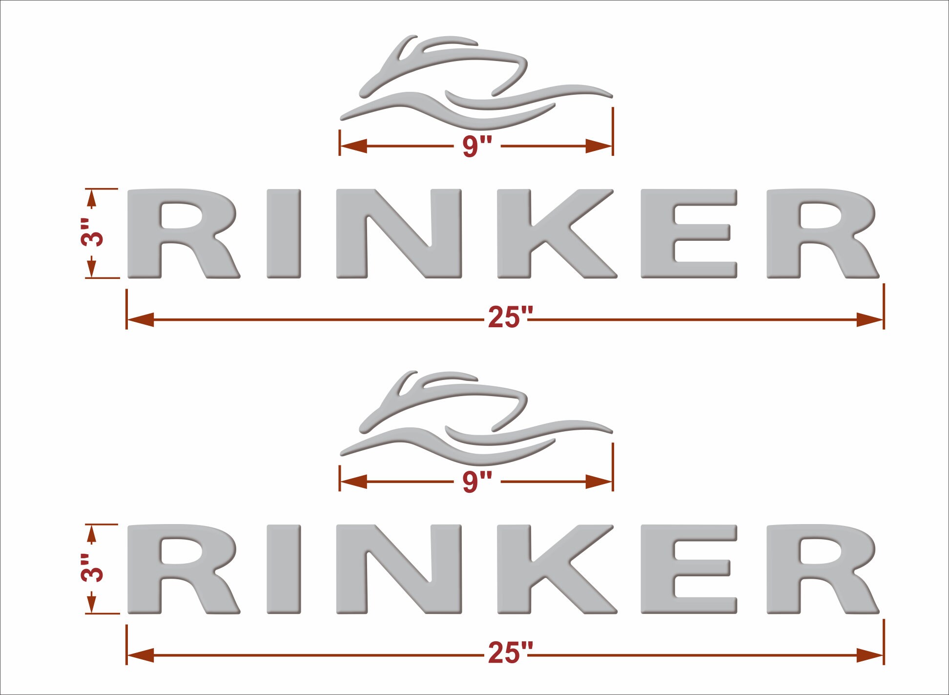 Rinker Boat Emblems Domed Decals Stickers (set) - Etsy