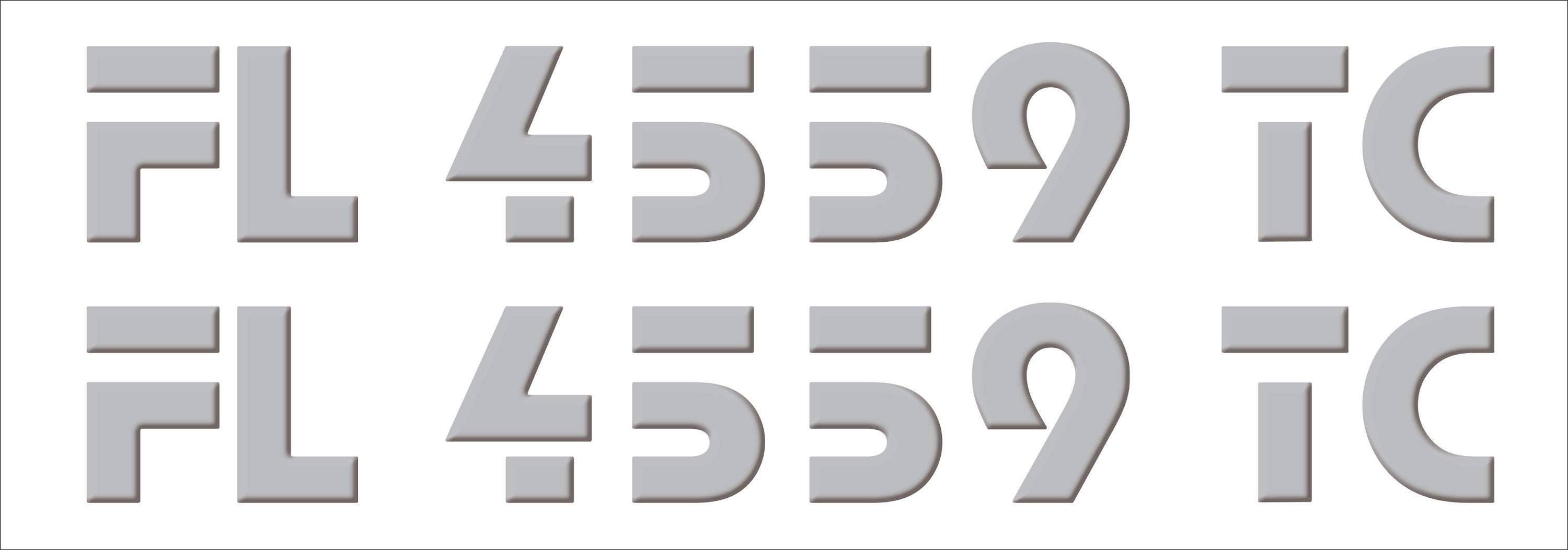 Vee Font Design Custom SEA VEE Font Boat Registration Numbers Domed Decals Stickers ...
