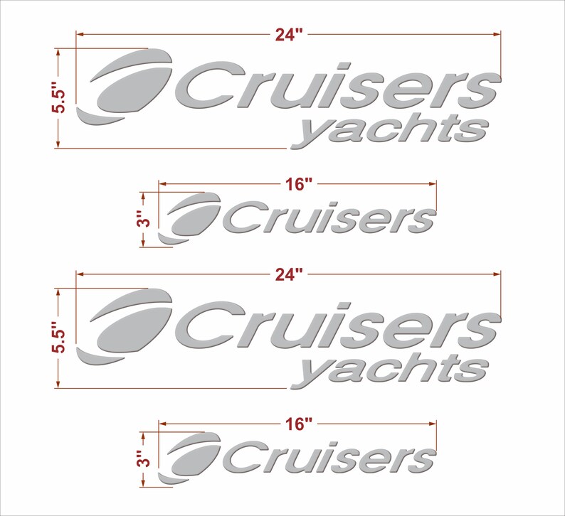 Cruisers Yachts Emblem Boat Domed Decals Stickers set Etsy
