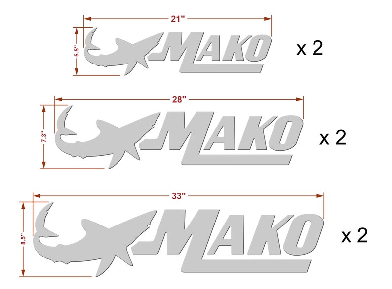 Mako Boat Emblem Domed Decals Stickers set Etsy