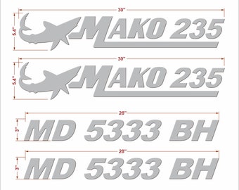 Custom Boat Name Raised Domed Decals Stickers