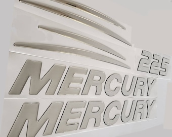 Autocollants en forme de dôme avec emblème Mercury Verado (ensemble)