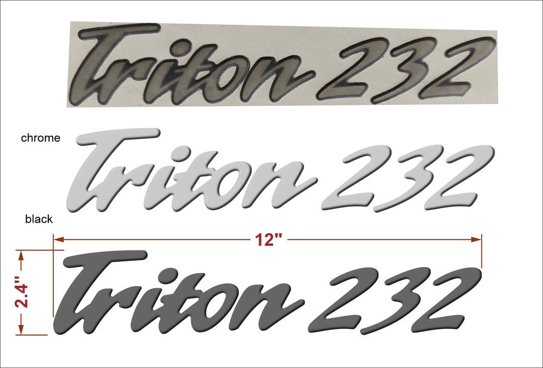 Triton 232 Boats Domed Decals Color Chrome set of Two Etsy