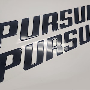 Pursuit Boat Emblems Domed Boat Decals Stickers (Set)