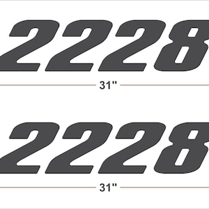 Custom Pro Line Font Boat Registration Numbers Domed Decals Stickers (Set)