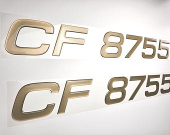 Custom Key West Font Boat Registration Numbers Domed Decals Stickers (Set)