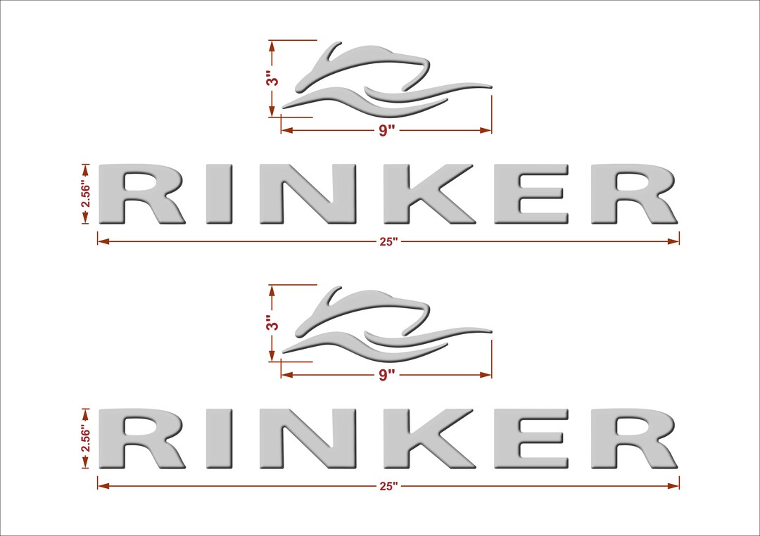 Rinker Boat Emblems 25 Domed Decals Stickers set Etsy