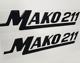 Mako 211 Boat Emblem  Domed Decals Stickers (Set)