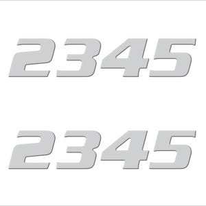 Carolina Skiff Font Boat Registration Numbers Domed Decals Stickers (Set)